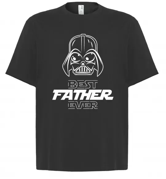Футболка Оверсайз Best father ever Darth Черный фото