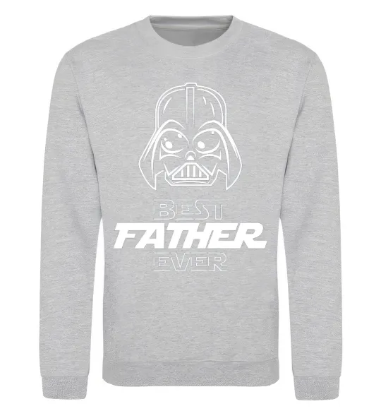 Свитшот Best father ever Darth Серый меланж фото