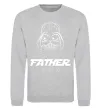 Свитшот Best father ever Darth Серый меланж фото