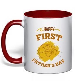 Чашка с цветной ручкой Happy first father's day Чашка с цветной ручкой Happy first father's day