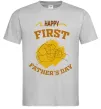 Мужская футболка Happy first father's day Серый фото