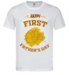Мужская футболка Happy first father's day Белый фото