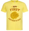 Мужская футболка Happy first father's day Лимонный фото