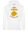 Мужская толстовка (худи) Happy first father's day Белый фото
