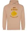 Мужская толстовка (худи) Happy first father's day Песочный фото