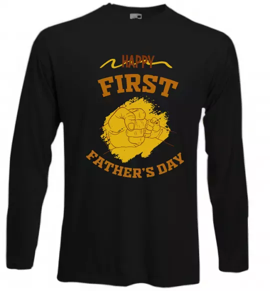 Лонгслив Happy first father's day Черный фото