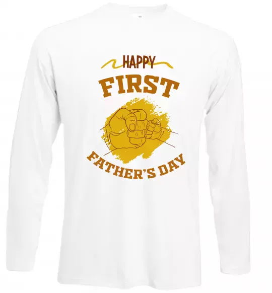 Лонгслив Happy first father's day Белый фото