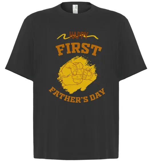 Футболка Оверсайз Happy first father's day Черный фото