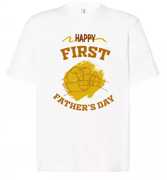 Футболка Оверсайз Happy first father's day Белый фото