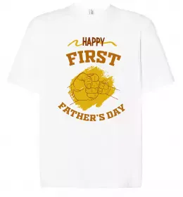 Футболка Оверсайз Happy first father's day Белый фото