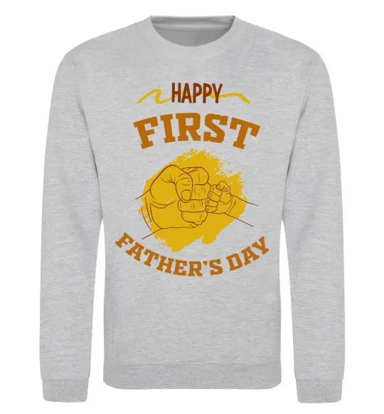 Свитшот Happy first father's day Серый меланж фото