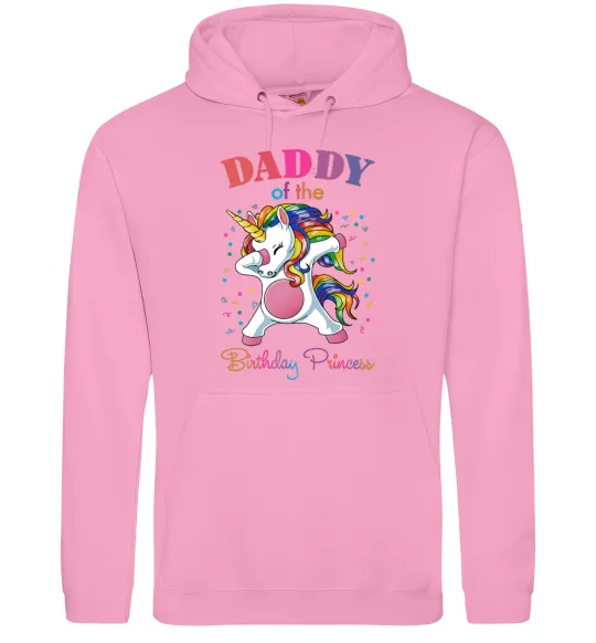 Чоловіча толстовка (худі) Daddy of the birthday princess Рожевий фото