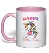 Чашка с цветной ручкой Daddy of the birthday princess Нежно розовый Чашка с цветной ручкой Daddy of the birthday princess Нежно розовый фото