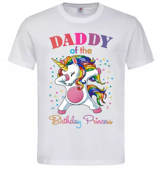 Мужская футболка Daddy of the birthday princess Белый фото