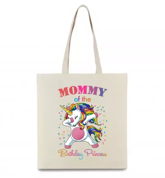 Еко-сумка Mommy of the birthday princess Бежевий фото