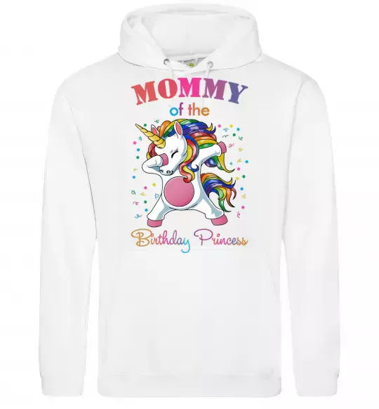 Женская толстовка (худи) Mommy of the birthday princess Белый фото