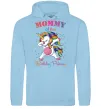 Женская толстовка (худи) Mommy of the birthday princess Голубой фото