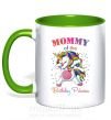 Чашка з кольоровою ручкою Mommy of the birthday princess Зелений фото