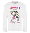 Світшот Mommy of the birthday princess Білий фото