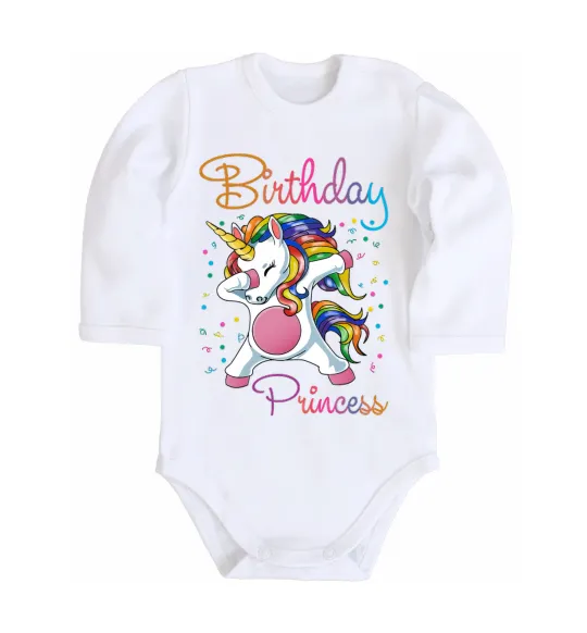 Детский боди Birthday princess Белый фото