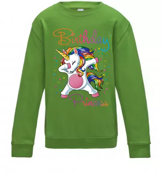 Детский Свитшот Birthday princess Лаймовый фото