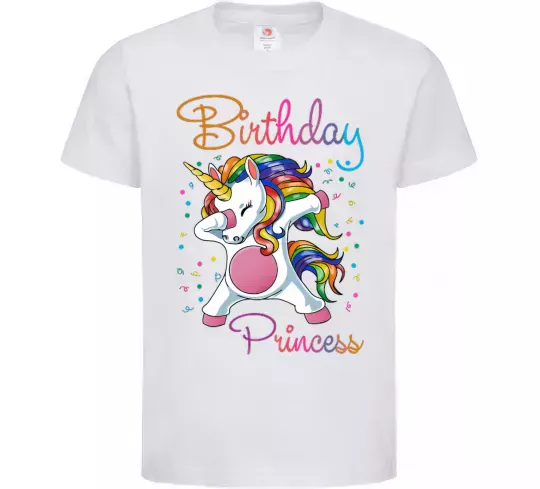 Детская футболка Birthday princess Белый фото