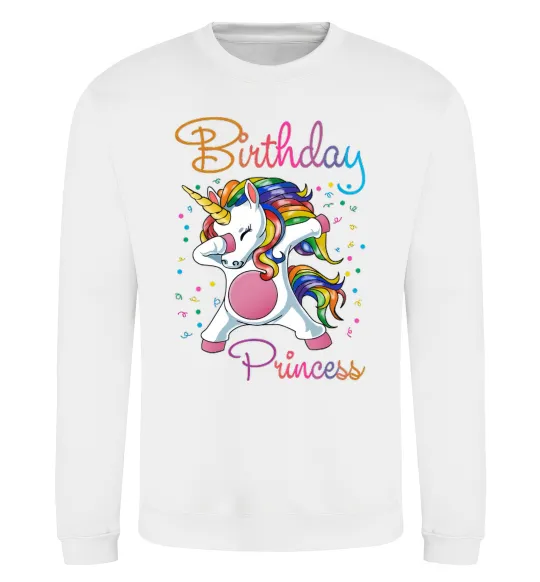 Свитшот Birthday princess Белый фото