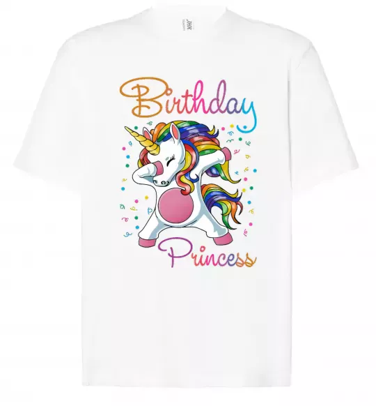 Футболка Оверсайз Birthday princess Білий фото