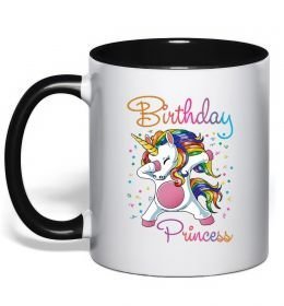 Чашка з кольоровою ручкою Birthday princess