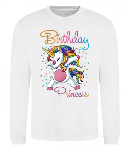 Свитшот Birthday princess Белый фото