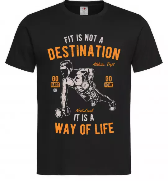 Чоловіча футболка Fit Is Not A Destination Чорний фото