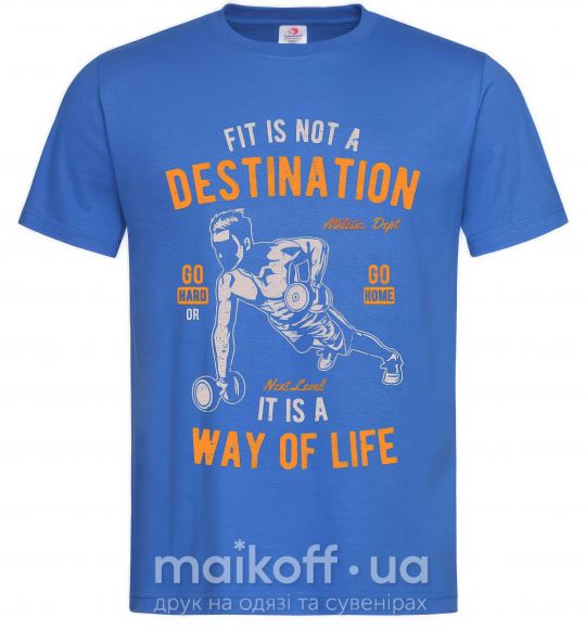 Мужская футболка Fit Is Not A Destination Ярко-синий фото