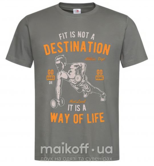 Чоловіча футболка Fit Is Not A Destination Графіт фото