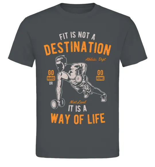 Чоловіча футболка Fit Is Not A Destination Графіт фото