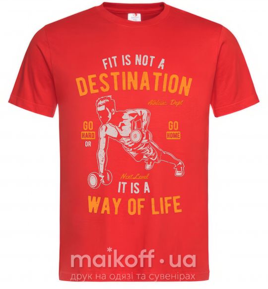 Мужская футболка Fit Is Not A Destination Красный фото