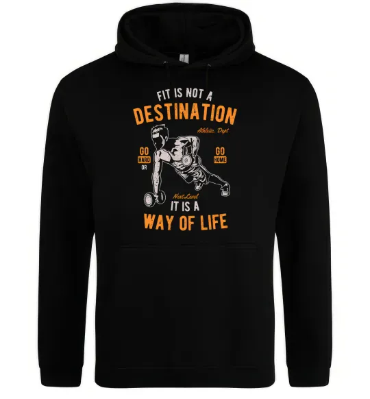 Мужская толстовка (худи) Fit Is Not A Destination Черный фото