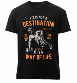 Мужская премиум футболка Fit Is Not A Destination