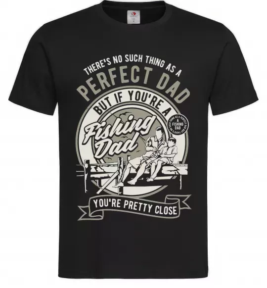 Мужская футболка Fishing Dad Черный фото