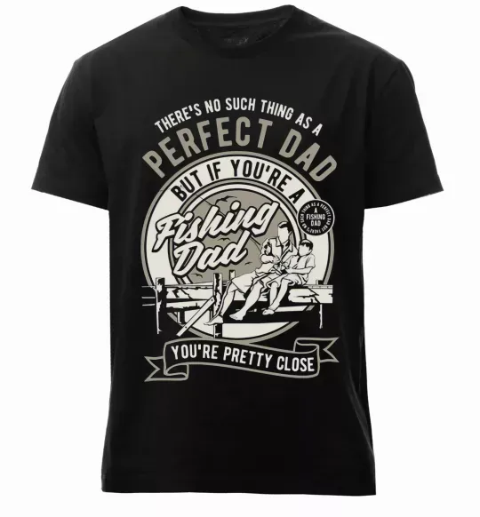 Чоловіча преміум футболка Fishing Dad Чорний фото