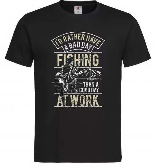 Мужская футболка Fishing day Черный фото
