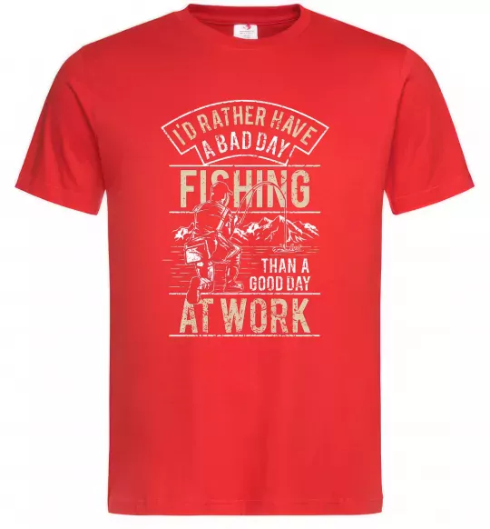 Мужская футболка Fishing day Красный фото