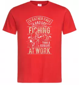 Мужская футболка Fishing day Красный фото