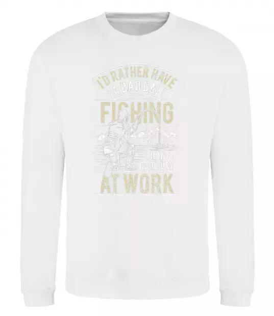 Свитшот Fishing day Белый фото