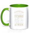 Чашка з кольоровою ручкою Fishing day Зелений фото