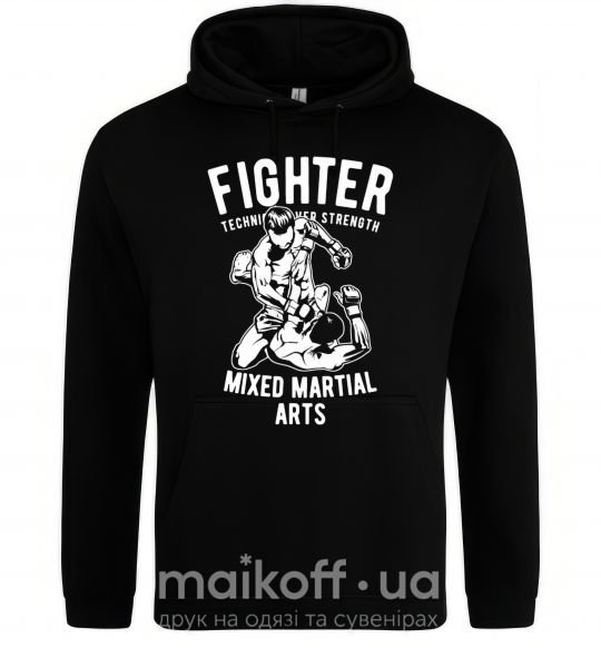 Чоловіча толстовка (худі) Mixed Martial Fighter Чорний фото