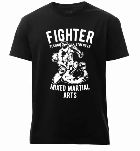 Мужская премиум футболка Mixed Martial Fighter Черный фото