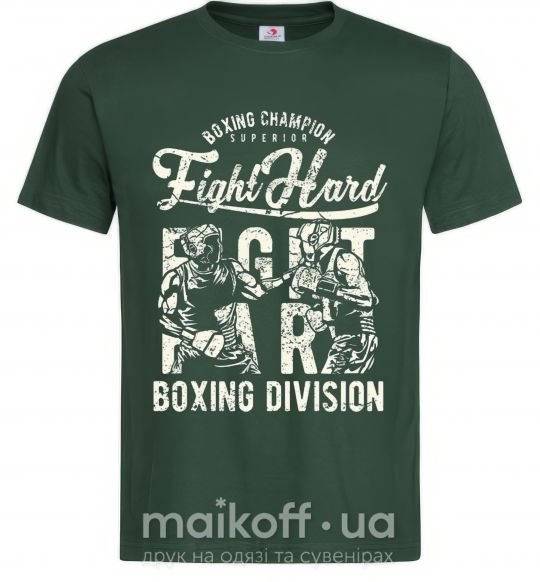 Мужская футболка Fight Hard boxing division Темно-зеленый фото