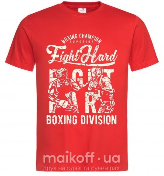 Чоловіча футболка Fight Hard boxing division Червоний фото