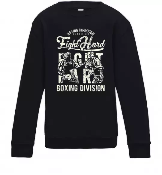 Детский Свитшот Fight Hard boxing division Черный фото