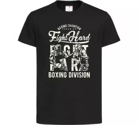 Детская футболка Fight Hard boxing division Черный фото